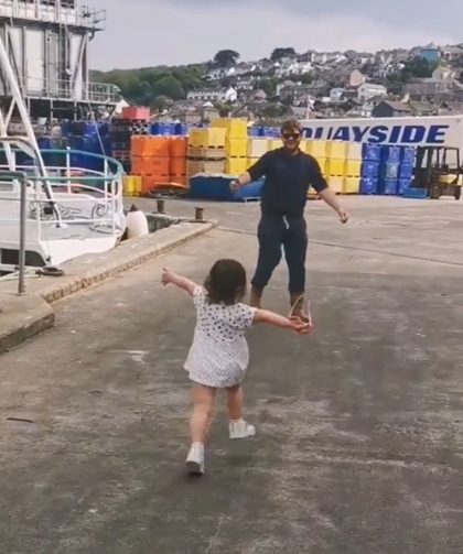 Fisherman Receives the Sweetest Welcome Home Greeting from 2-Year-Old Daughter