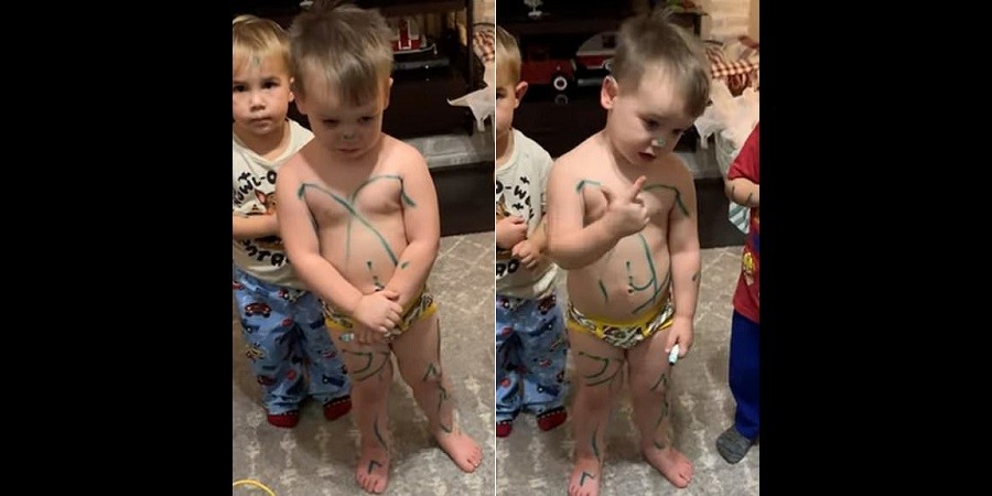 3-yr-old pleads his case after getting in trouble