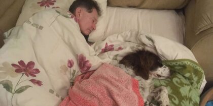 Family Takes Turns Sleeping Downstairs with Senior Dog