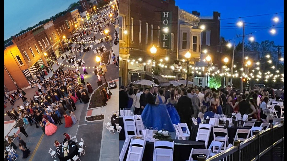 Town Transforms Street into Beautiful Venue for Outdoor Prom