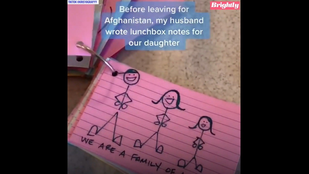 Army Dad wrote daughter daily lunchbox notes