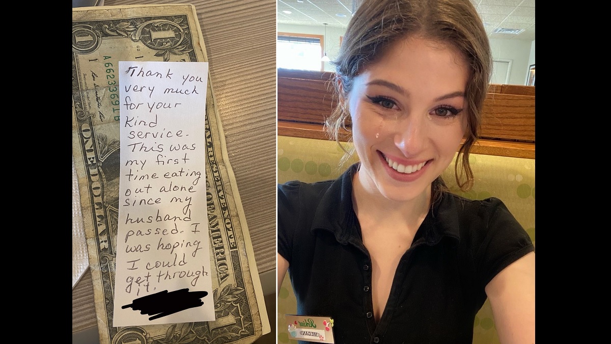 Lonely Widow's Thank You Note Leaves Waitress in Tears