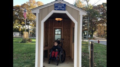 bus stop shelter for kid with wheelchair