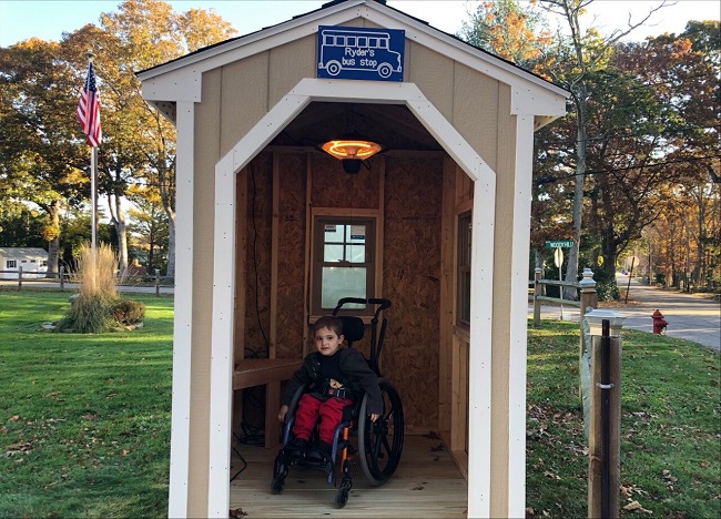 Students build bus stop shelter for boy with wheelchair