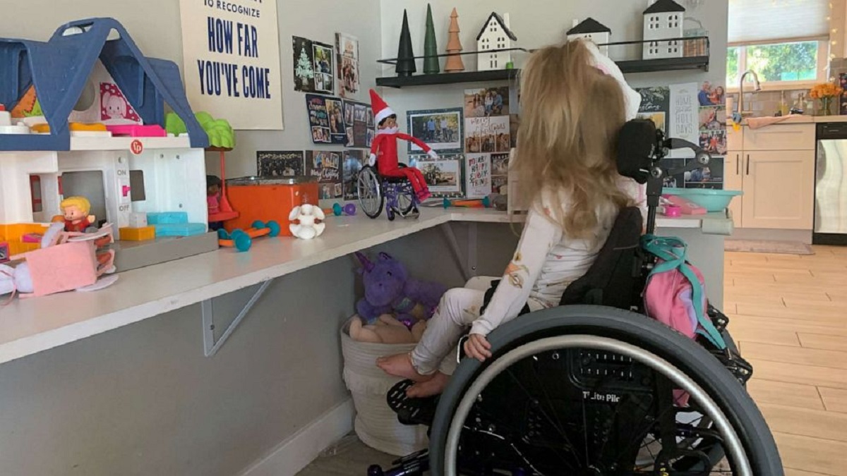 elf on the shelf with wheelchair