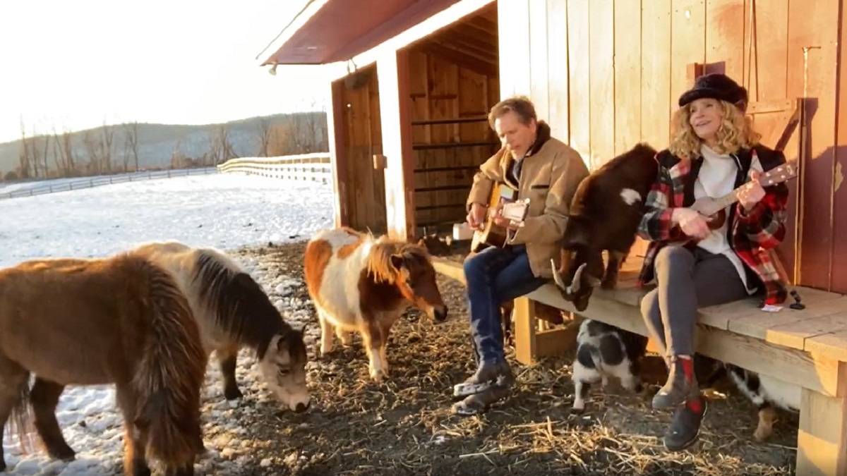 Kevin Bacon and Kyra Sedgwick Serenade Farm Animals with 'Goat Songs'