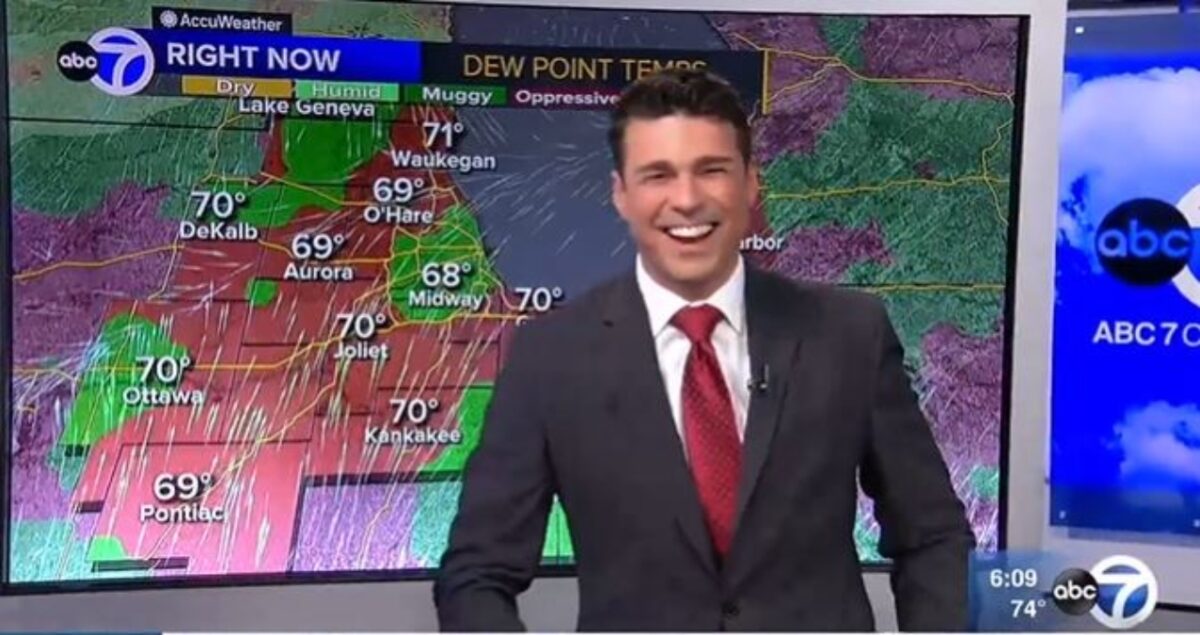 Weatherman Reacts Like A Kid On TV When He Realized His Map Is ...