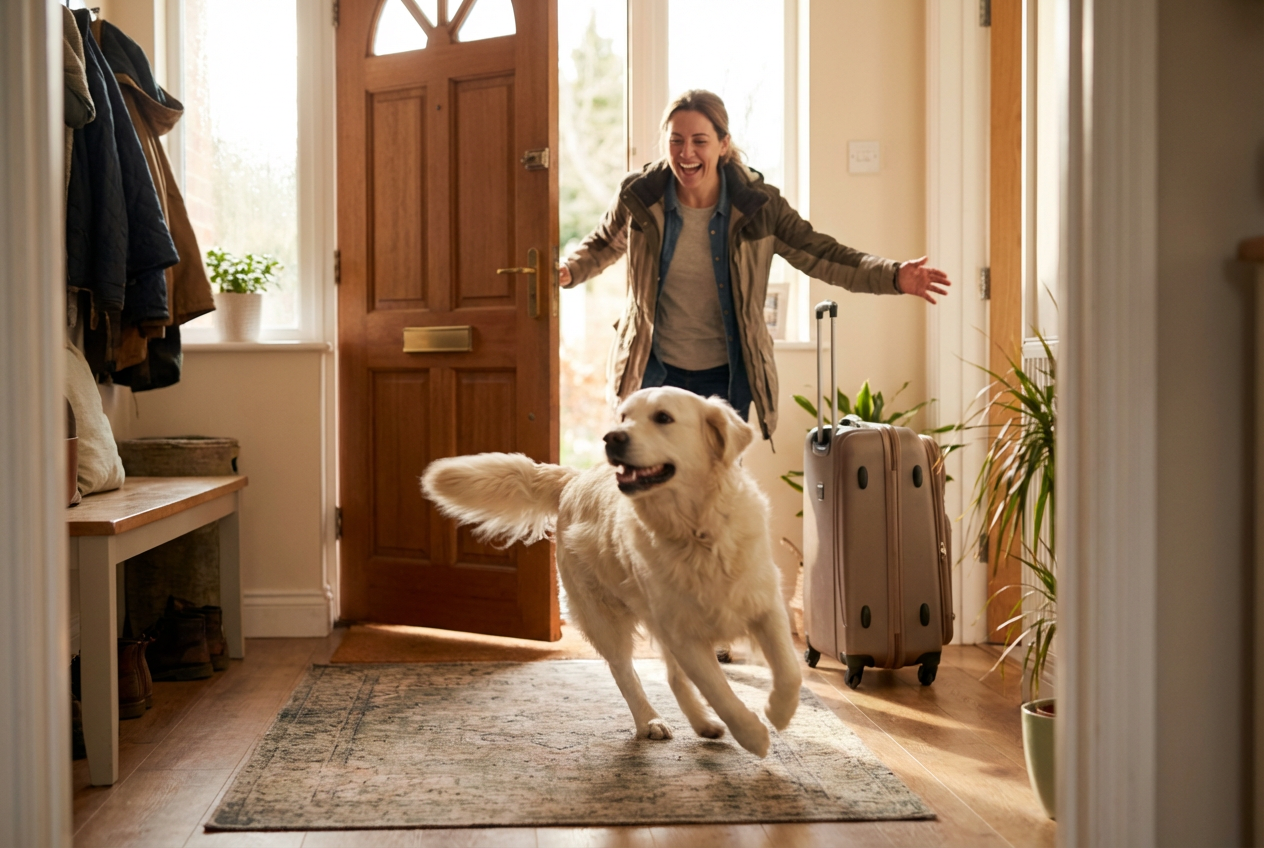 Golden Retriever’s Sweet Homecoming Delights Fans