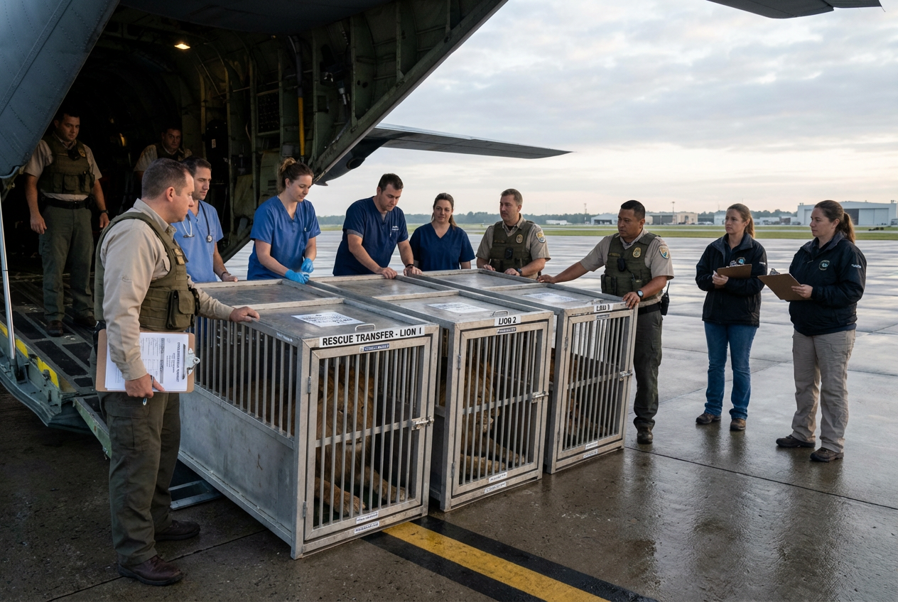 Lions and Tigers Relocated to US Sanctuaries