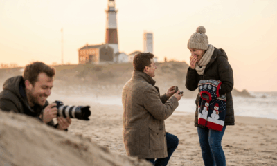 Woman’s Festive Sweater Nearly Steals Proposal Spotlight