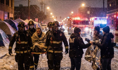 Firefighters Brave Snow to Save Lives