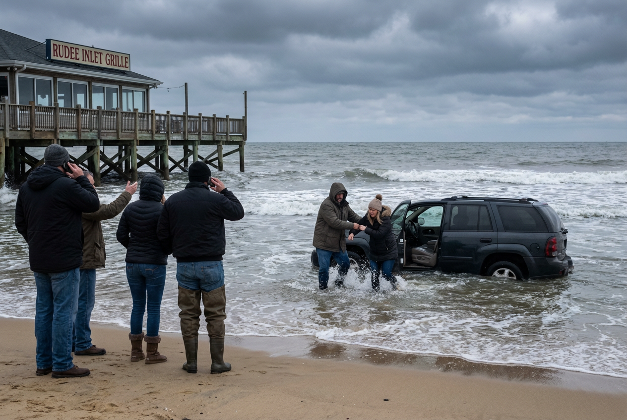 Strangers Unite to Save Driver in Sinking Car