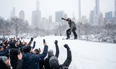 Shaun White Brings Joy to Snowy Central Park