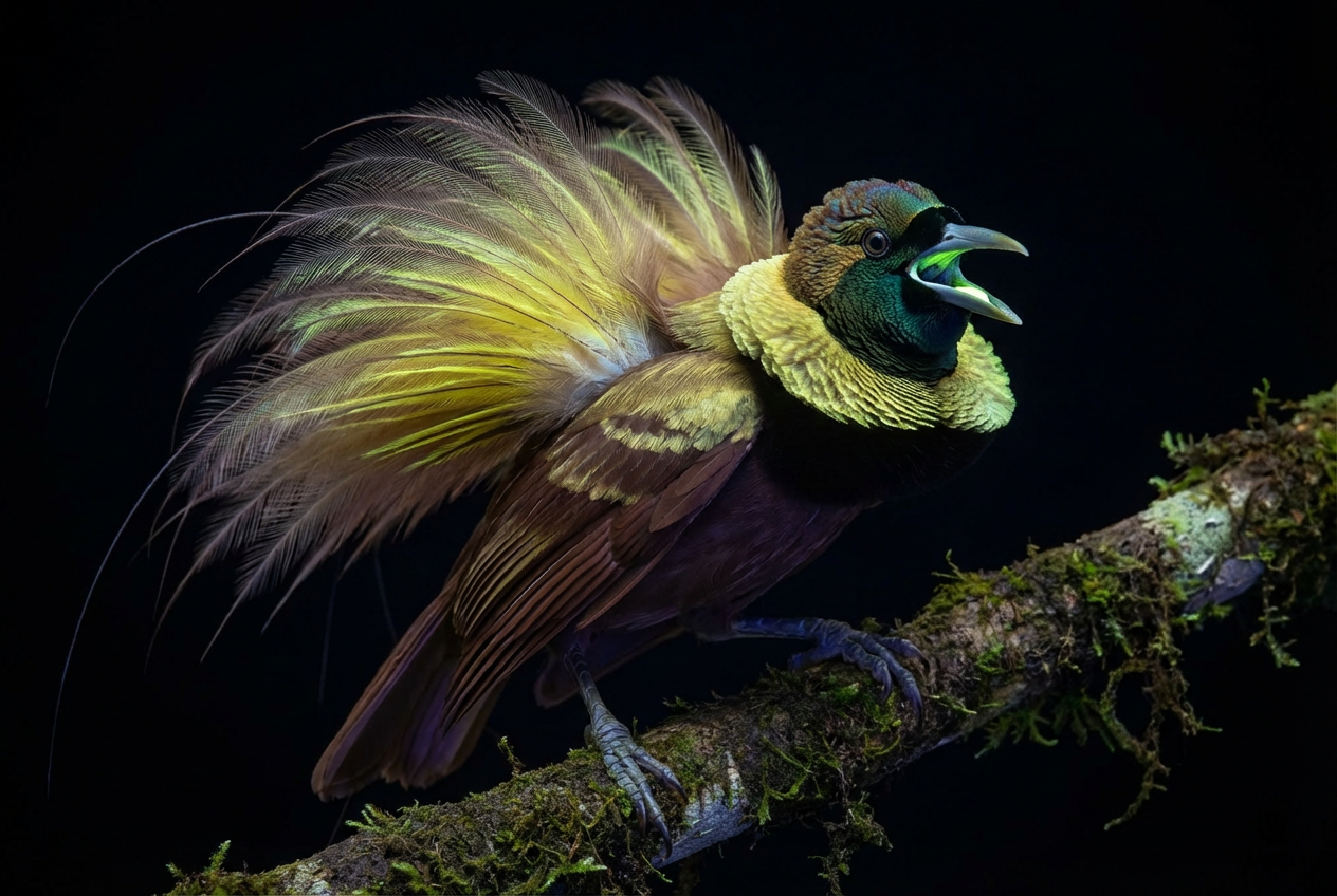Birds-of-Paradise Light Up With Hidden Glow