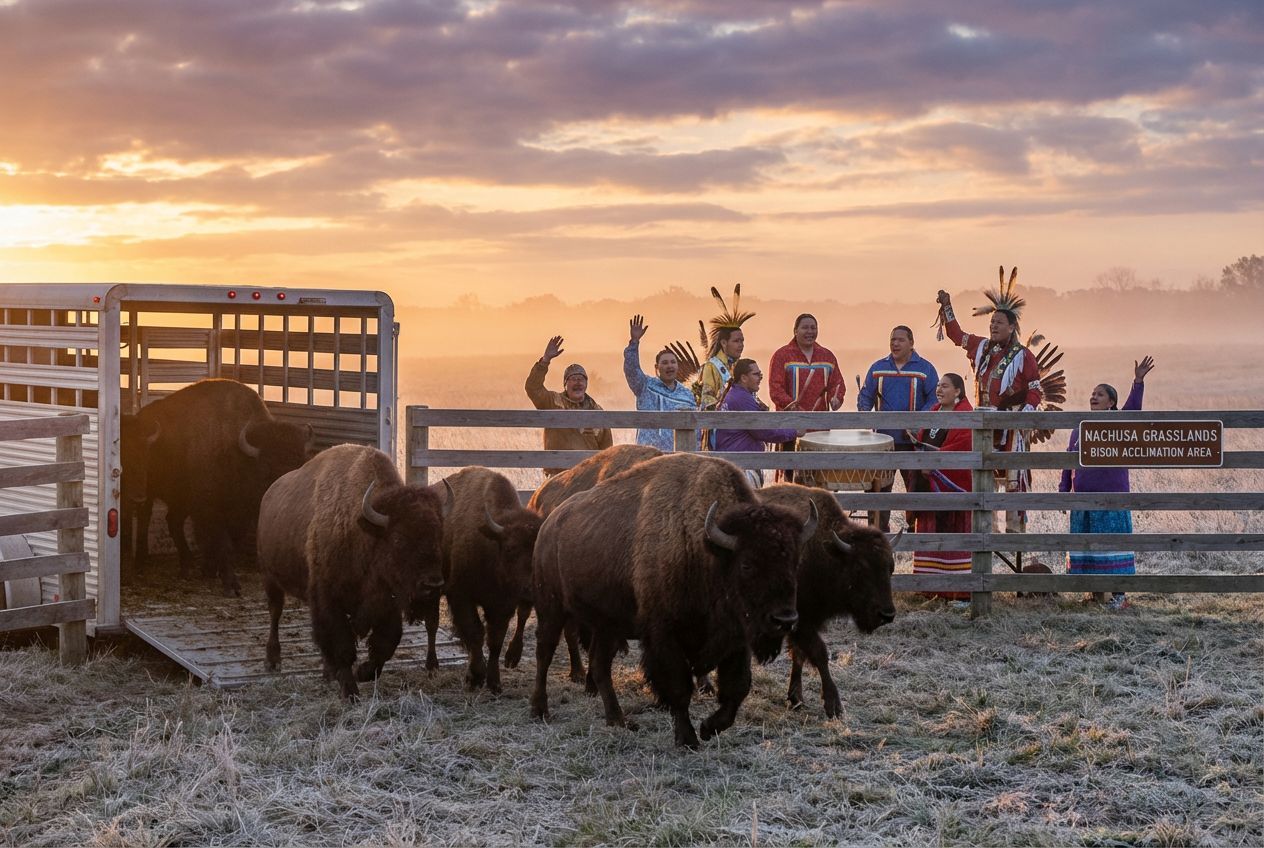 American Bison Make Triumphant Illinois Return