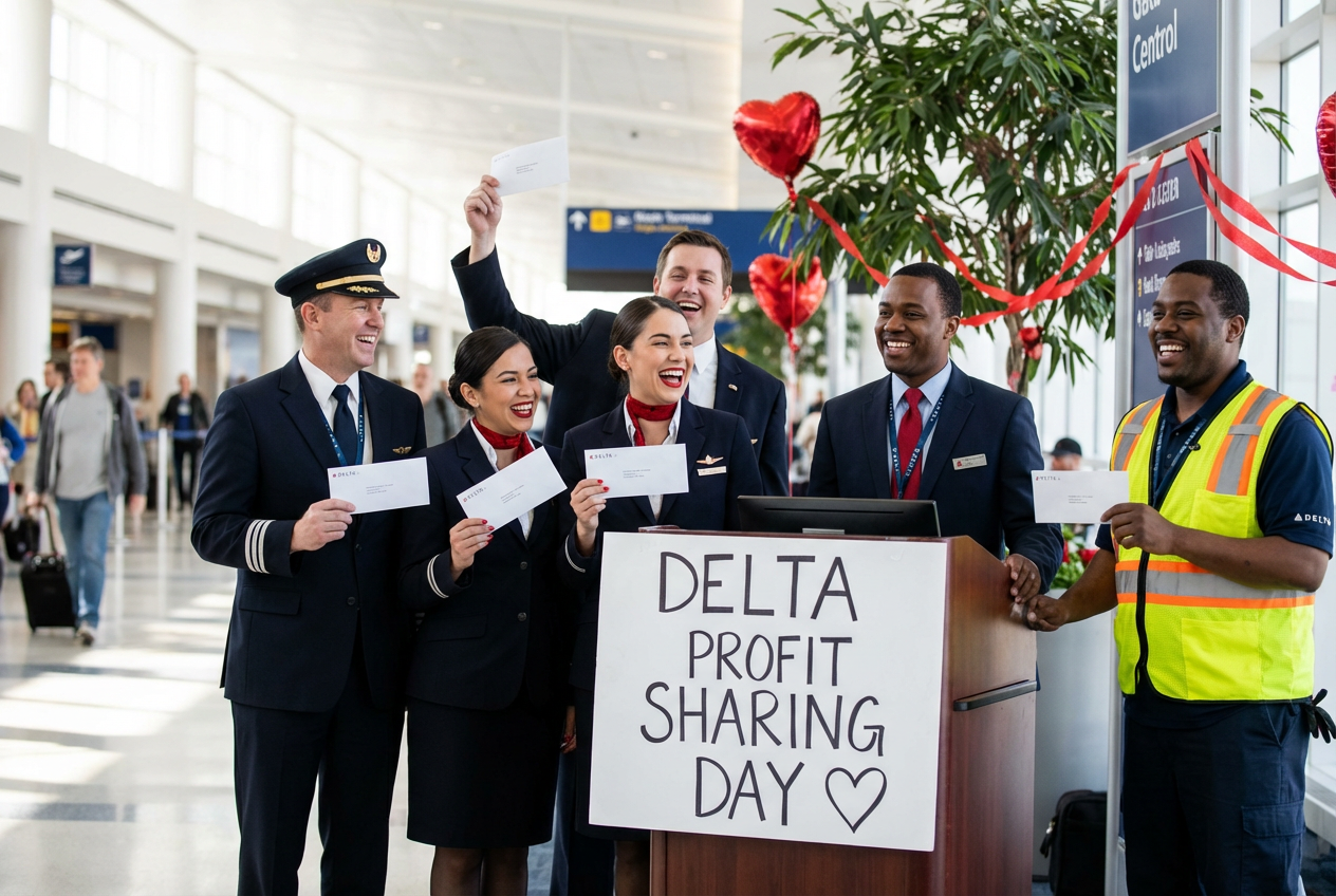 Delta Rewards Employees With Record Profit Sharing