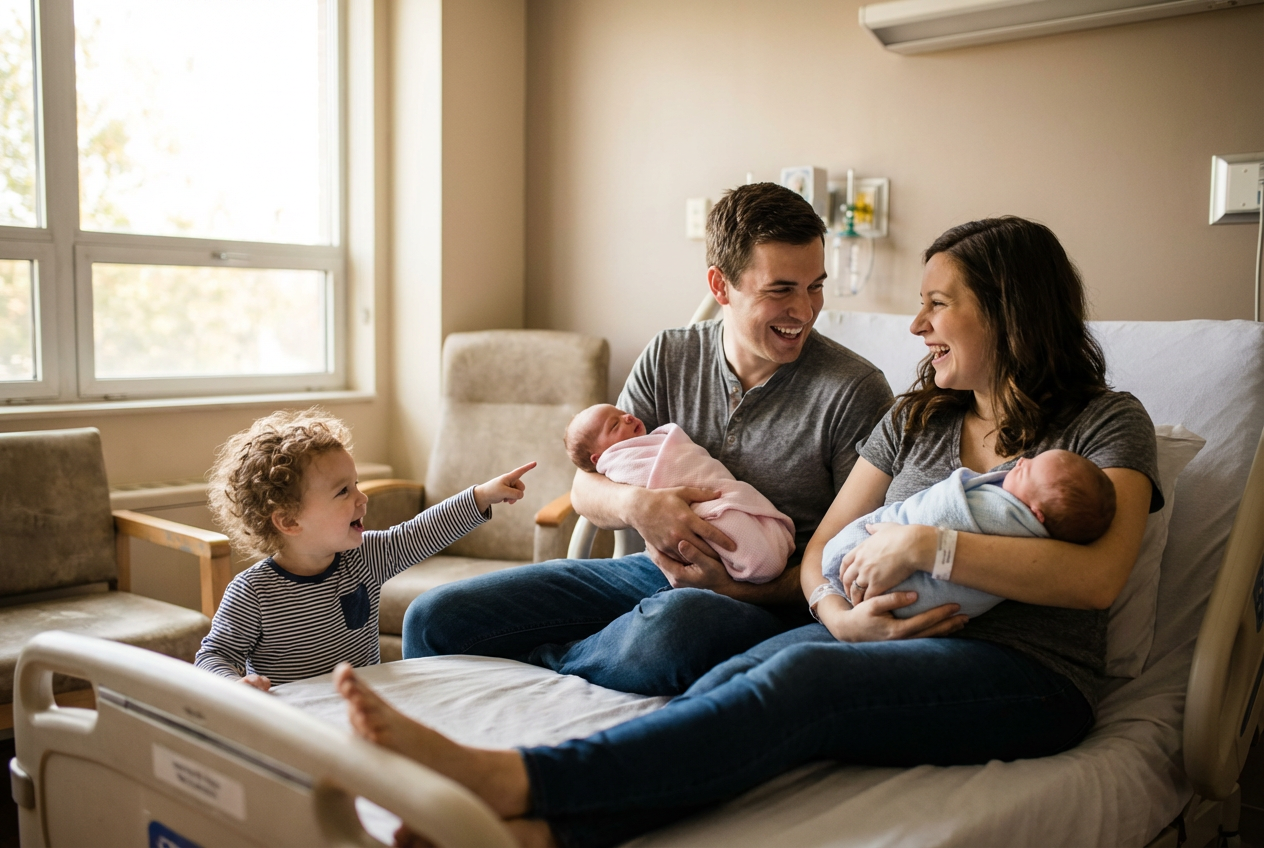 Big Sister Joyfully Names Her Twin Sisters