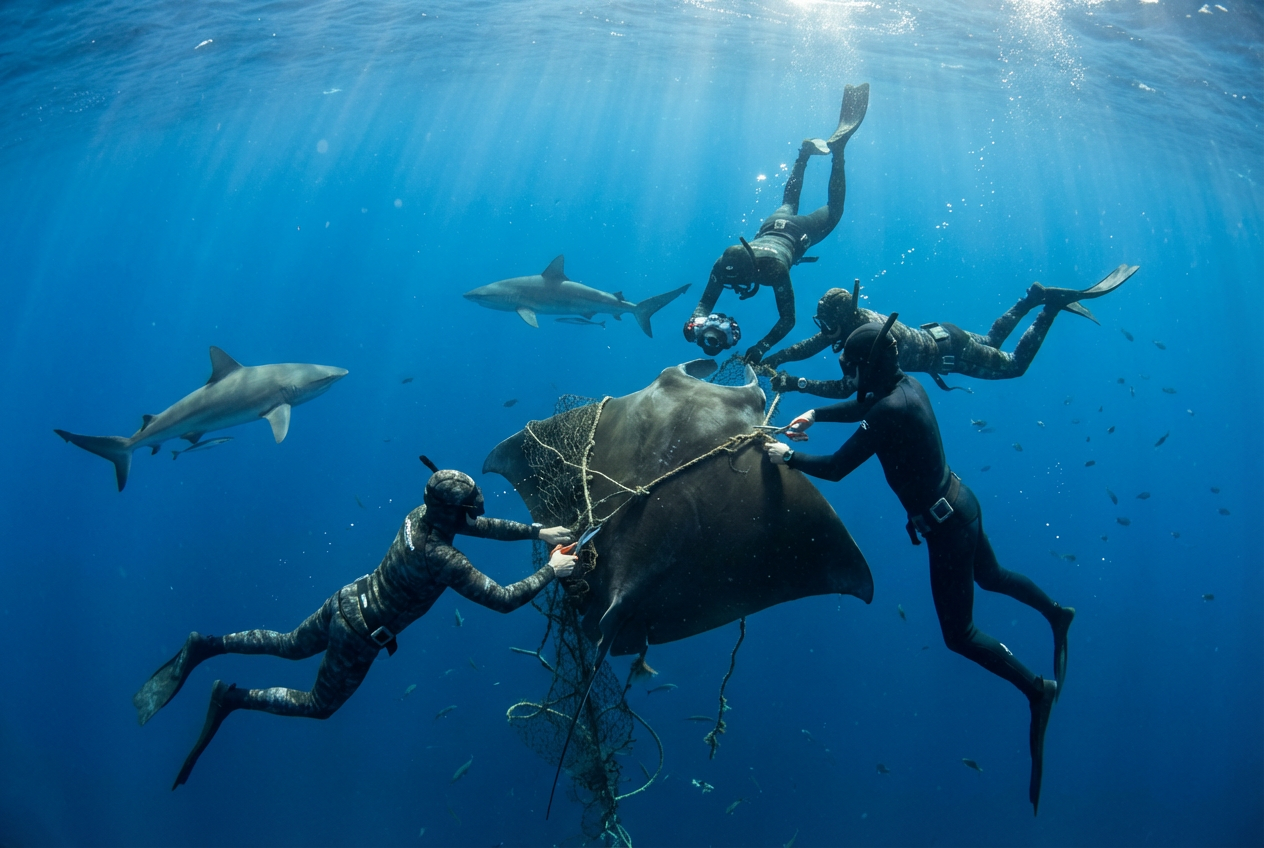Divers Free Ray and Receive Heartfelt Response