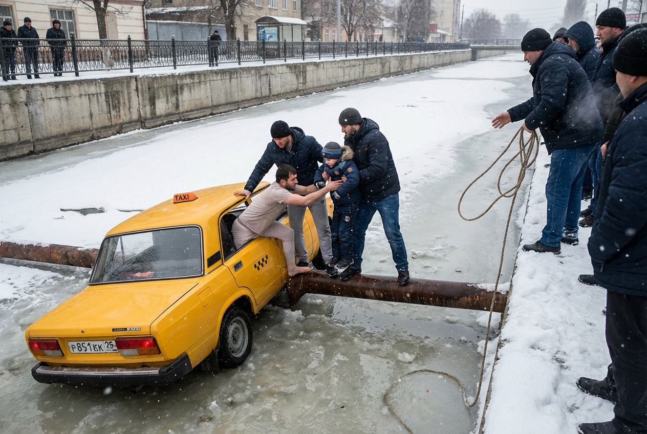 Heroic Trio Rescue Child From Canal Taxi