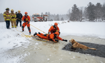 Heroic Rescue Saves Dog From Frozen Pond