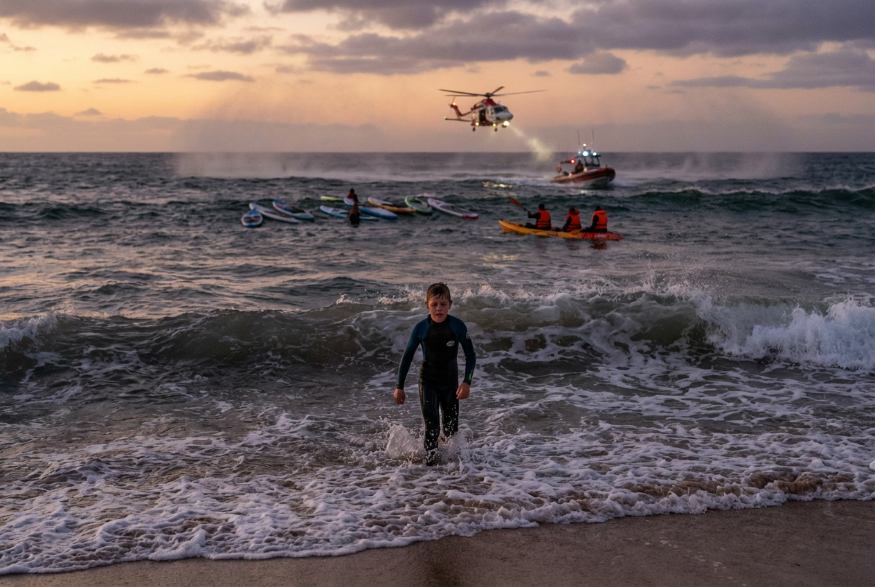 Teen Swims Miles to Save Family at Sea