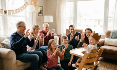 Family Signs Magical Birthday for Deaf Toddler