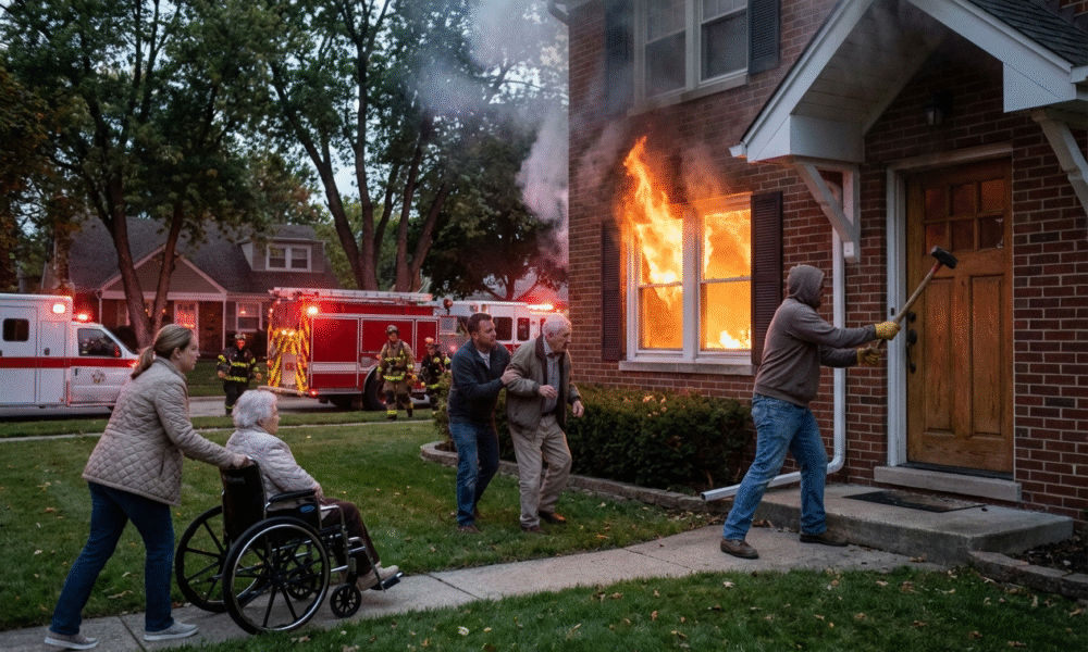 Heroic Neighbor Rescues Woman From Fire
