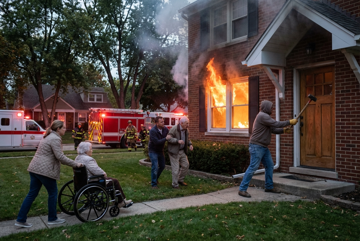 Heroic Neighbor Rescues Woman From Fire