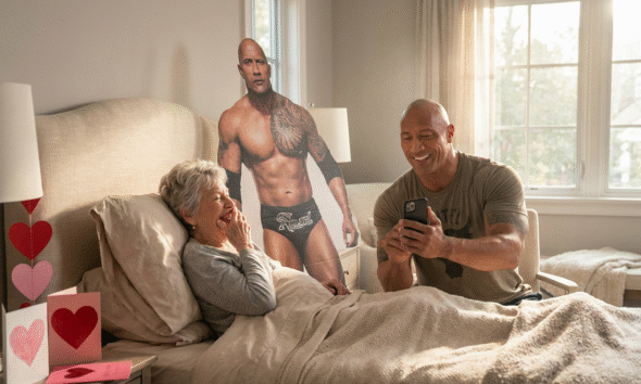Granny’s Sweet Message Makes The Rock Blush