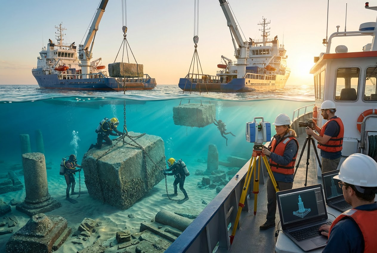 Alexandria’s Lighthouse Blocks Digitally Reconstructed