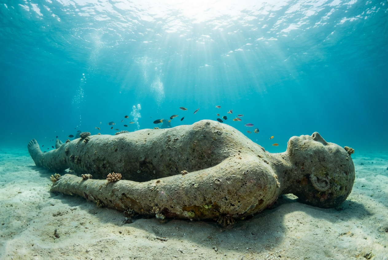 Underwater Gaia Sculpture Inspires Renewal