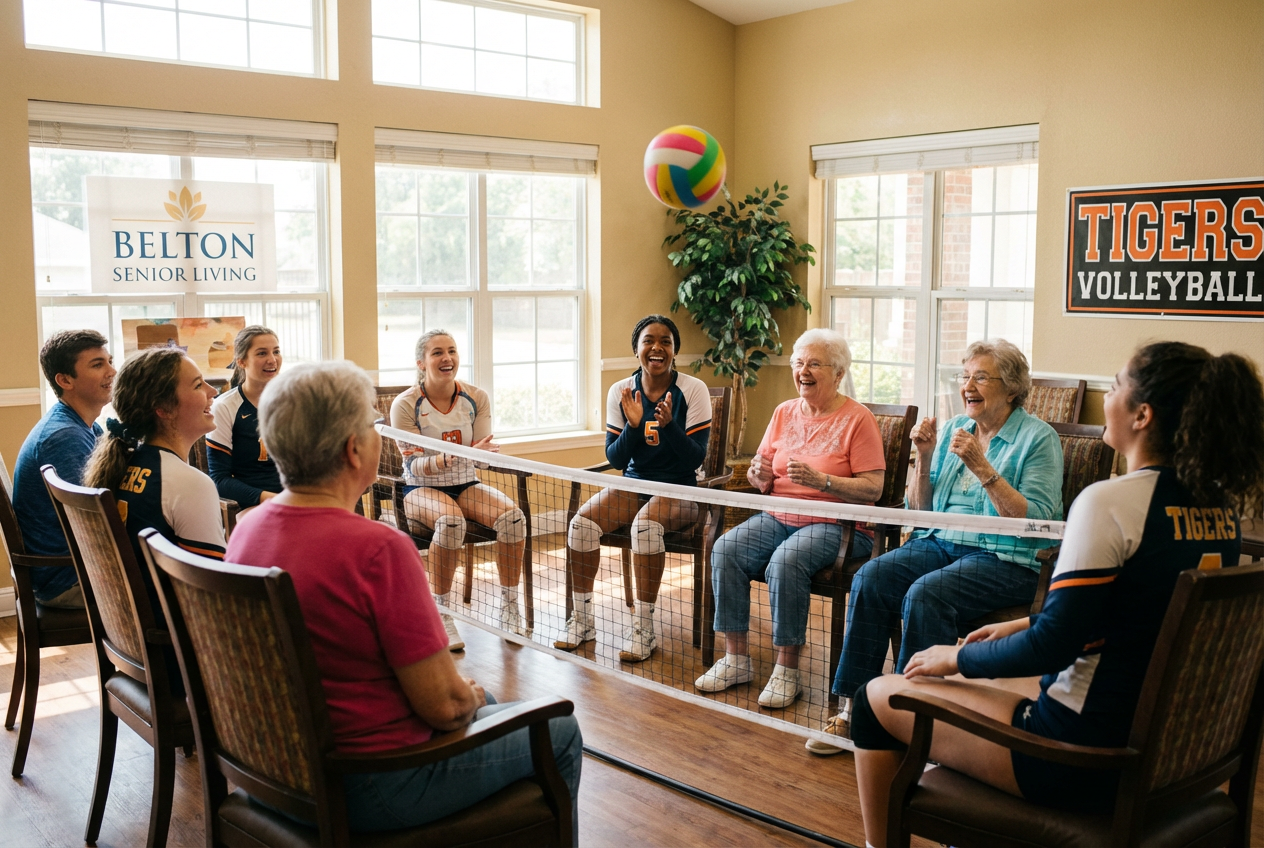 Teens and Seniors Form Bonds Through Volleyball Fun