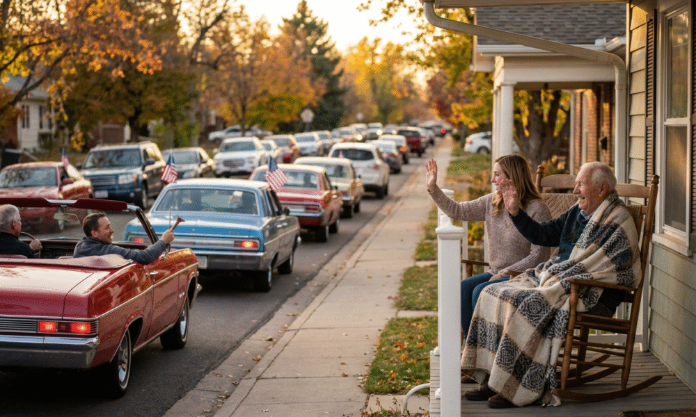 Strangers Parade Vintage Cars for Beloved Fan