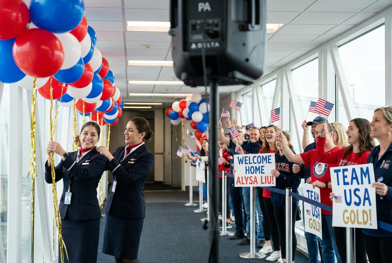 Delta Crew Welcomes Home Olympic Gold Medalist Alysa Liu
