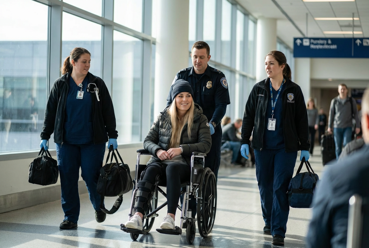 Lindsey Vonn Returns Home After Olympic Crash