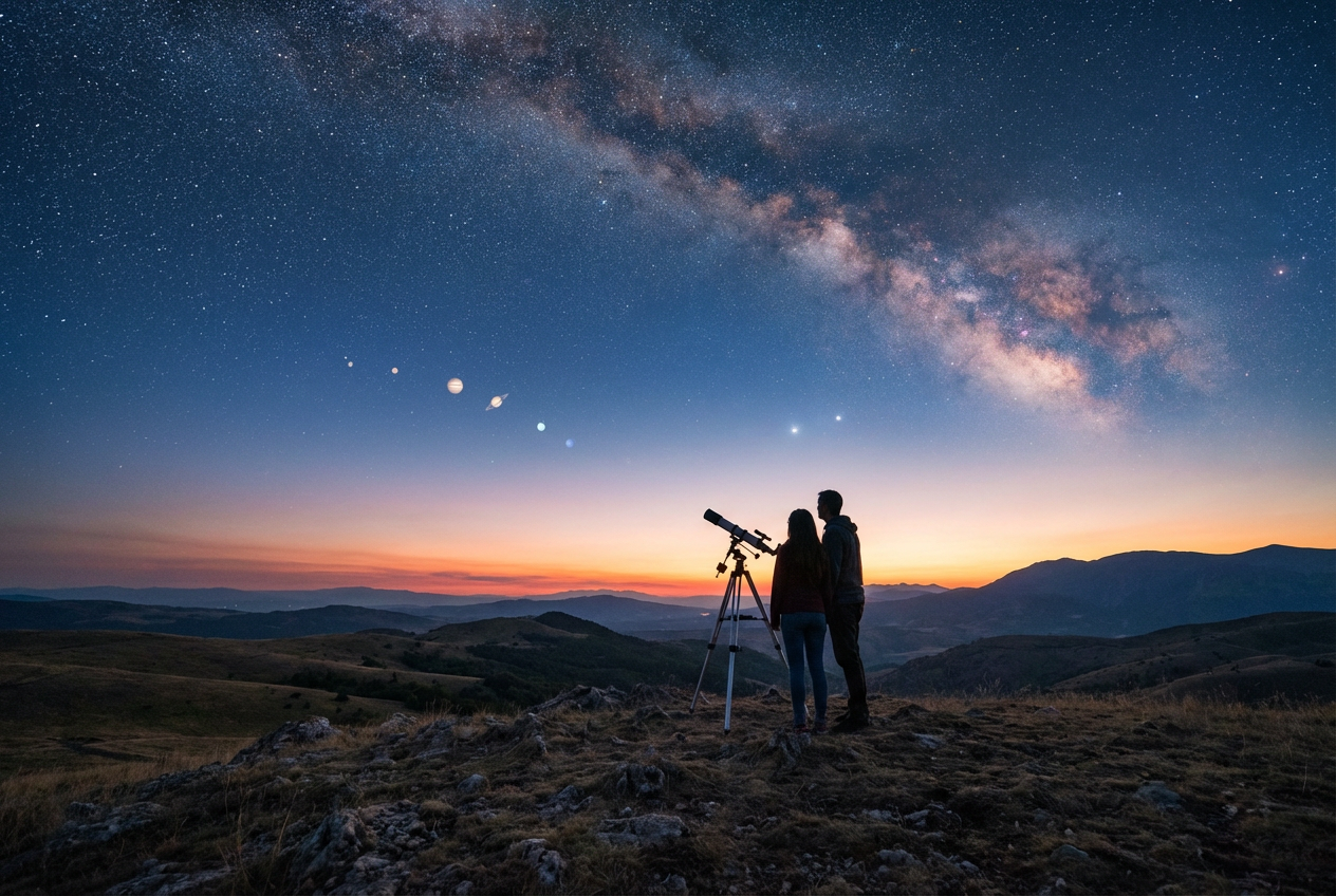 Stargazers Thrilled by Rare Planetary Parade