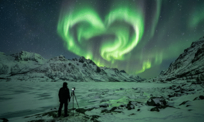 Heart-Shaped Northern Lights Captured Over Norway