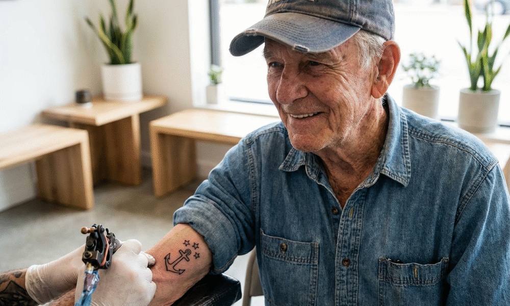 Navy Veteran Kenny Celebrates with First Tattoo