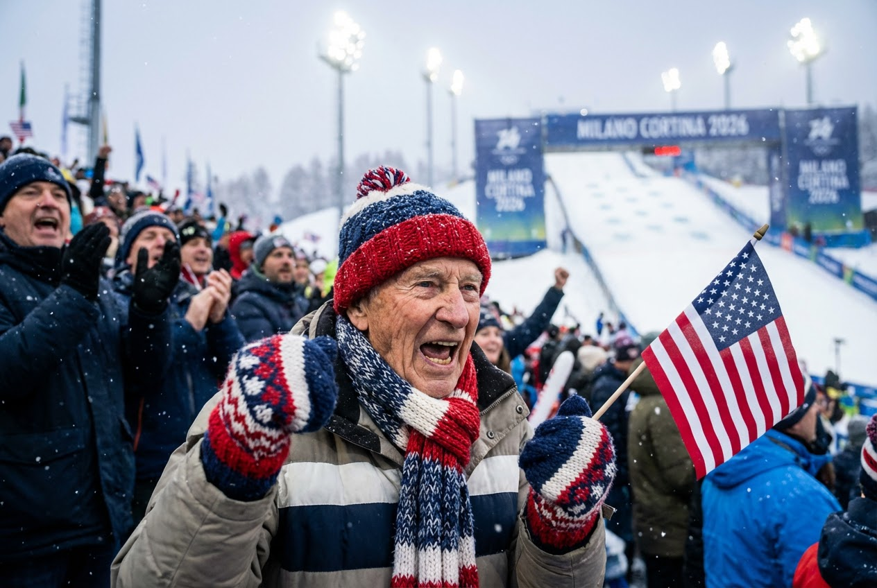 Grandfather’s Olympic Cheer Spreads Joy Worldwide