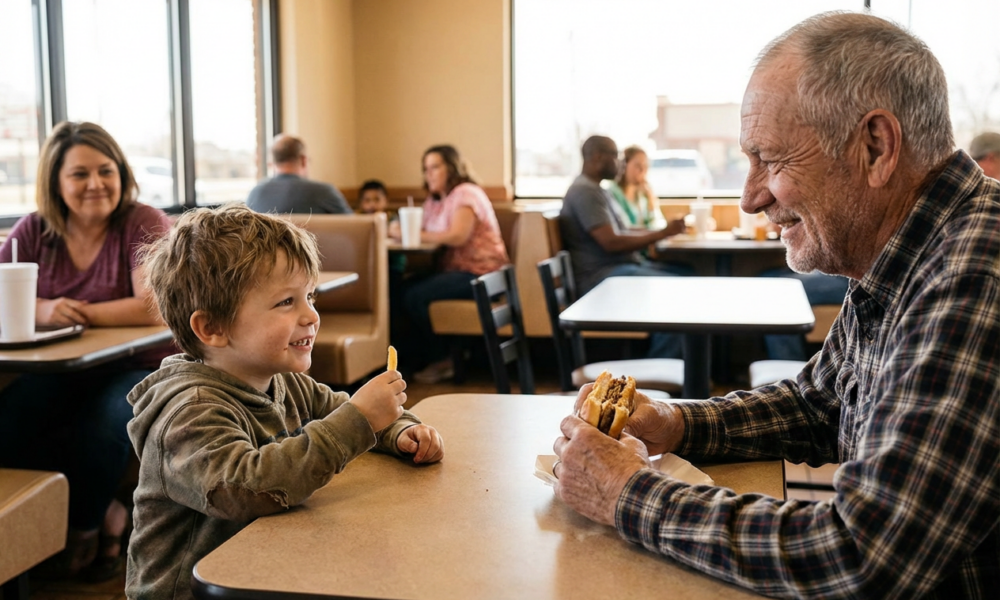 Tiny Toddler's Wholesome Gesture Toward Lonely Senior Will Make You Tear Up with Joy.