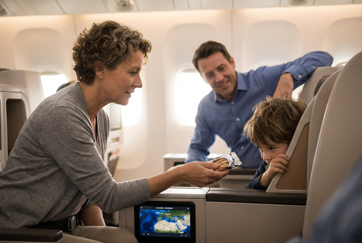 Calm Exchange Ends Flight Seat Kicking