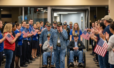 Airline Employees Spark Emotional Surge at Veteran's Flighting Honor Landing