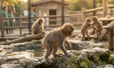 Zoo Monkey's Slipping Mishap Sparks Unexpected Playtime with New Friends
