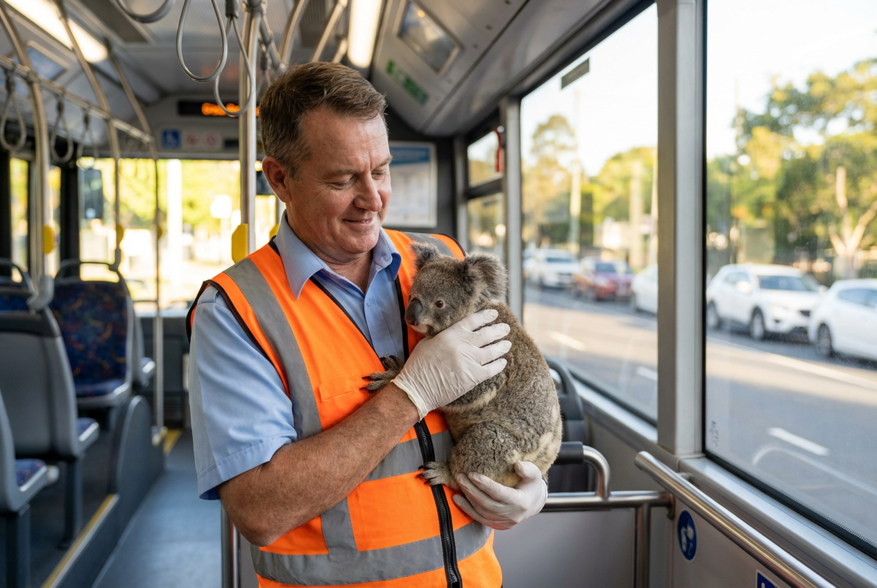 Bus Driver Saves Koala with Heartwarming Ride