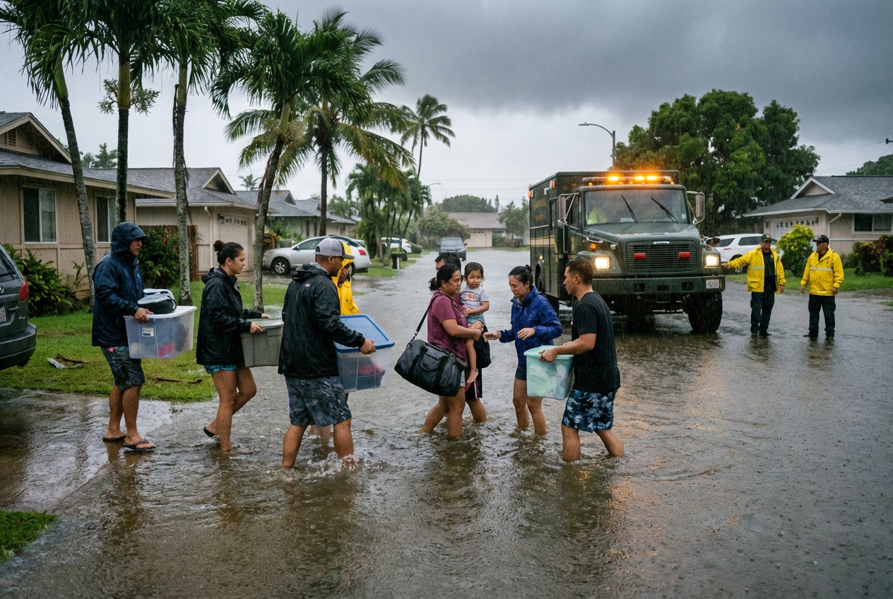 Hawaii Officials Rush Evacuations as Major Dam Falters Under Torrential Rains