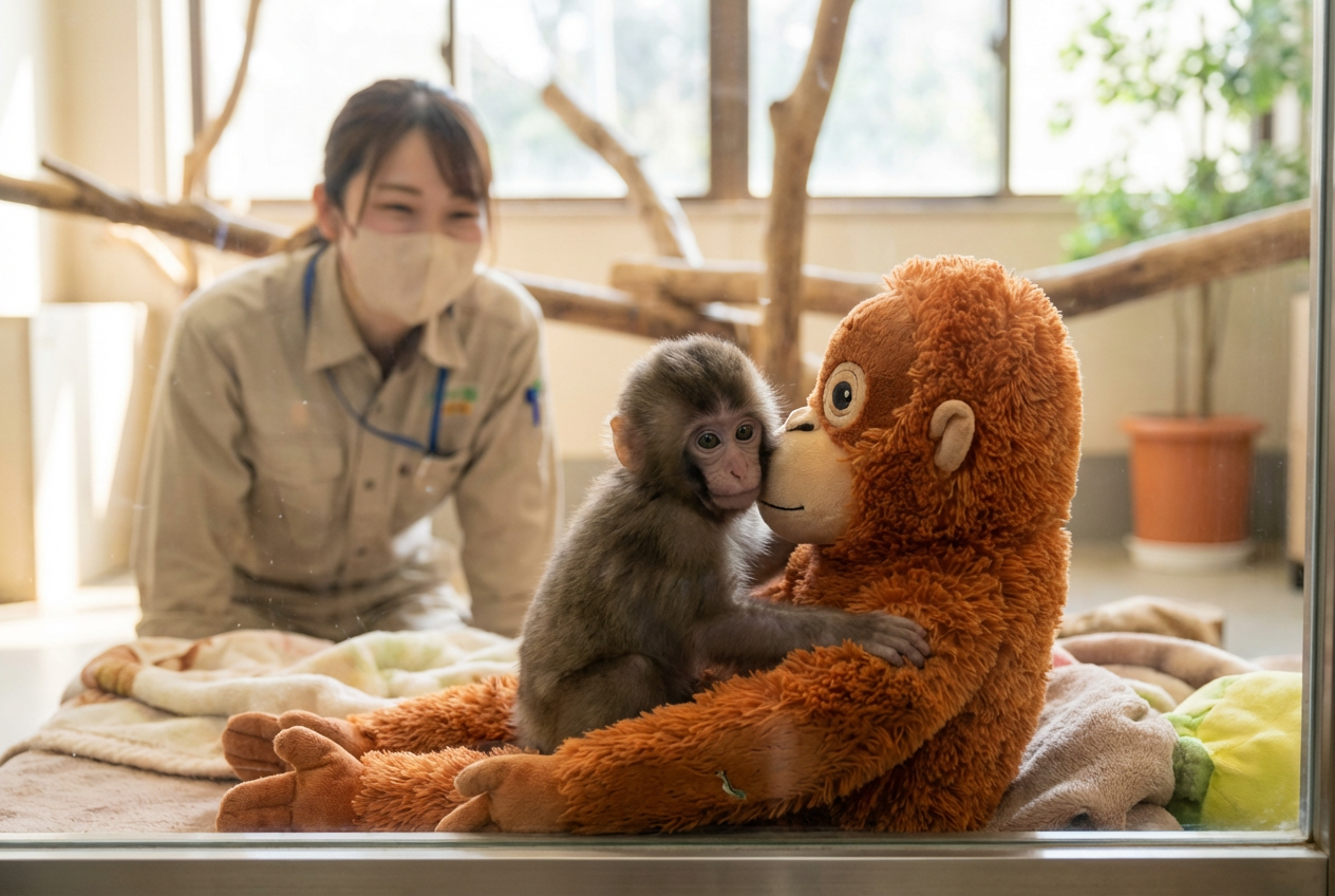Baby Macaque Punch Embraces Real Friendships
