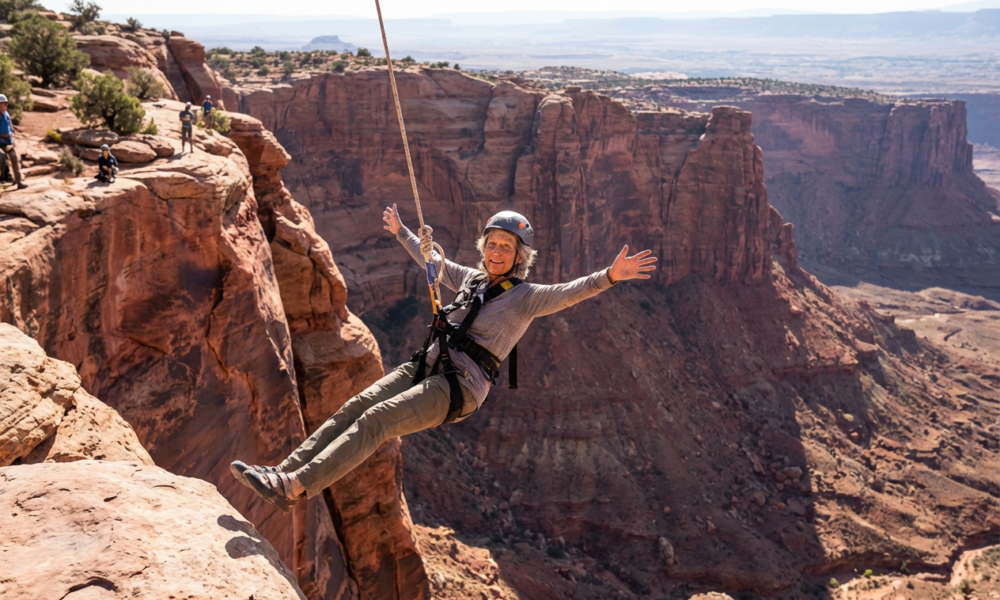 Senior's Epic Plunge Into Rope Swinging Redefines Courage
