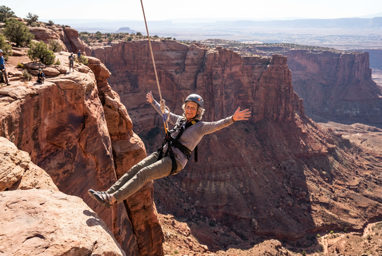 Senior's Epic Plunge Into Rope Swinging Redefines Courage