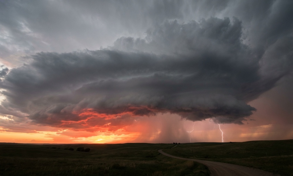 A South Dakota Sunset Hides a Storm Surge Secret
