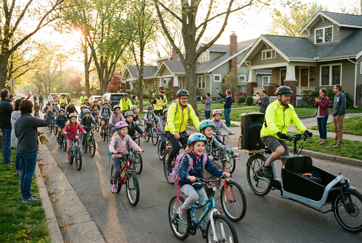 Communities Forge a Joyful Bike Tradition for School Commutes